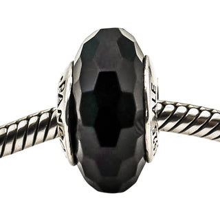 Pandora Black Fascinating Faceted Murano Glass Sterling Silver Charm