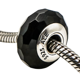 Pandora Black Fascinating Faceted Murano Glass Sterling Silver Charm