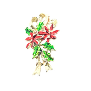 Lot of 3 Vintage Gerry's Silver Tone Christmas Brooches