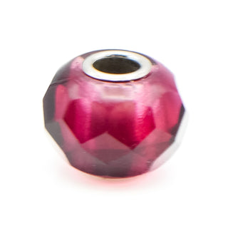 Trollbeads Rare Red Pink Prism Glass Bead Sterling Silver Charm