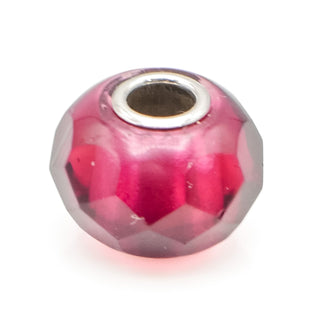 Trollbeads Rare Red Pink Prism Glass Bead Sterling Silver Charm