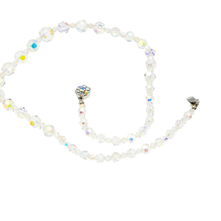 Vintage Aurora Borealis Crystal Bead Demi-Parure Necklace And Bracelet Set