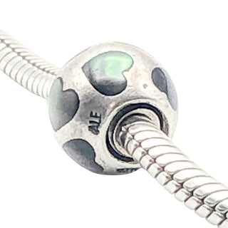 PANDORA Love Me Sterling Silver Charm With Black Mother Of Pearl