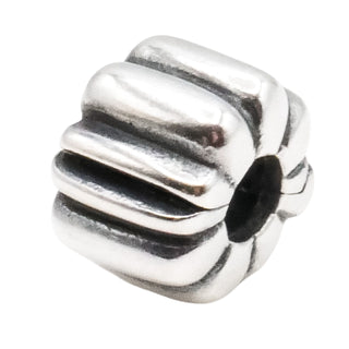 Pandora Ribbed Sterling Silver Clip Charm – Retired