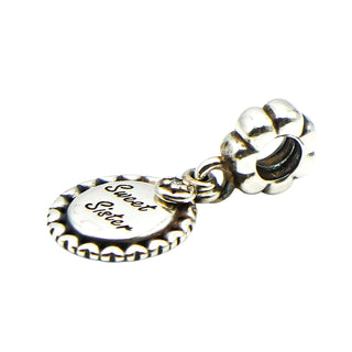 Pandora Sweet Sister Dangle Charm CZ Sterling Silver Retired