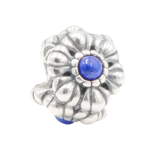 Pandora September Birthday Bloom Lapis Charm Sterling Silver Retired