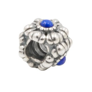 Pandora September Birthday Bloom Lapis Charm Sterling Silver Retired