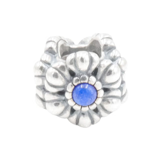 Pandora September Birthday Bloom Lapis Charm Sterling Silver Retired