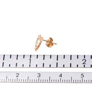 14K Yellow Gold Open Heart Single Stud Earring Love Gift