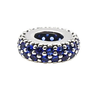 Pandora Inspiration Within Sterling Silver Spacer With Blue Crystal