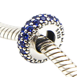 Pandora Inspiration Within Sterling Silver Spacer With Blue Crystal