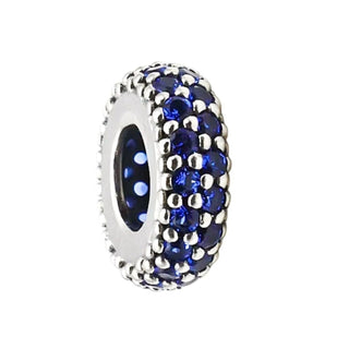 Pandora Inspiration Within Sterling Silver Spacer With Blue Crystal