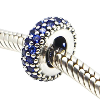 Pandora Inspiration Within Sterling Silver Spacer With Blue Crystal