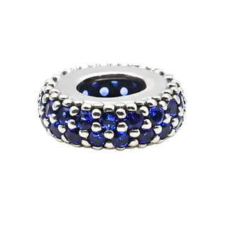 Pandora Inspiration Within Sterling Silver Spacer With Blue Crystal