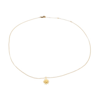 14K Gold Filled Sun Necklace 18 Inches Adjustable Length