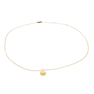 14K Gold Filled Sun Necklace 18 Inches Adjustable Length