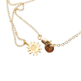 14K Gold Filled Sun Necklace 18 Inches Adjustable Length