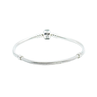 Pandora Moments Sterling Silver Snake Chain Charm Bracelet With Pandora Clasp - 6.7 Inches
