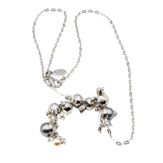 Vintage Nolan Miller Faux Pearl And Crystal Y Necklace 18 Inches