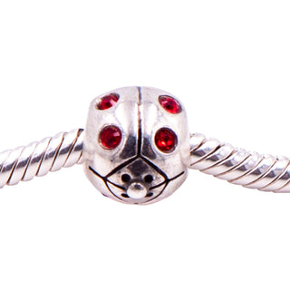 Chamilia Ladybug Sterling Silver Red Swarovski Crystal Charm Bead