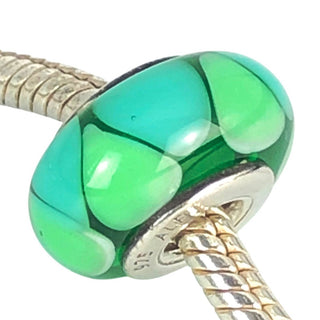 Pandora Captivating Green Murano Glass Charm Sterling Silver Retired
