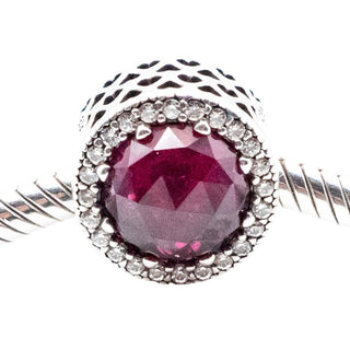 Pandora Radiant Hearts Cerise Crystal Charm Sterling Silver Retired