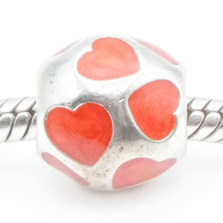 Pandora Love You Red Enamel Sterling Silver Charm - 790543EN17 Retired