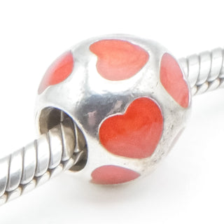 Pandora Love You Red Enamel Sterling Silver Charm - 790543EN17 Retired