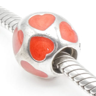 Pandora Love You Red Enamel Sterling Silver Charm - 790543EN17 Retired