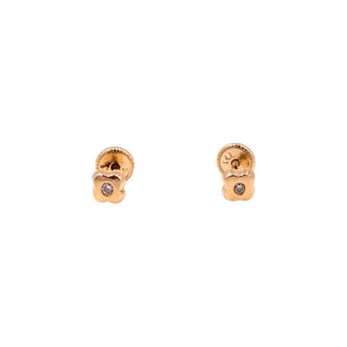 14K Yellow Gold Flower Moissanite Screw Back Stud Earrings Child Petite