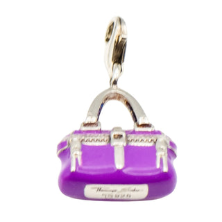 Thomas Sabo Purple Handbag Sterling Silver Charm Pendant With Purple Enamel