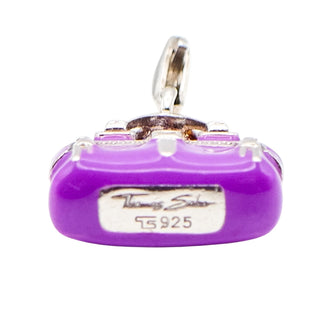 Thomas Sabo Purple Handbag Sterling Silver Charm Pendant With Purple Enamel