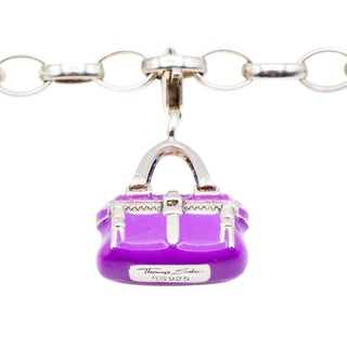 Thomas Sabo Purple Handbag Sterling Silver Charm Pendant With Purple Enamel