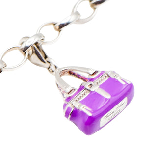Thomas Sabo Purple Handbag Sterling Silver Charm Pendant With Purple Enamel