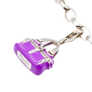 Thomas Sabo Purple Handbag Sterling Silver Charm Pendant With Purple Enamel