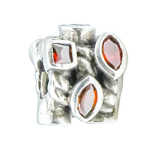 Chamilia Marquis Sterling Silver Charm Brown Swarovski Crystal Bead Elegant Accent