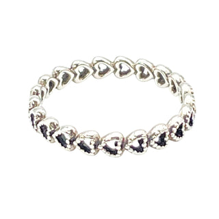Pandora Band of Hearts Ring Sterling Silver Stackable Size 9 Retired