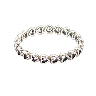 Pandora Band of Hearts Ring Sterling Silver Stackable Size 9 Retired