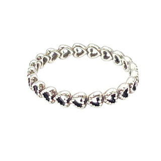 Pandora Band of Hearts Ring Sterling Silver Stackable Size 9 Retired