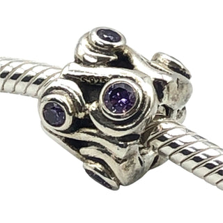 Pandora Ocean Wave Sterling Silver Charm With Amethyst Zirconia