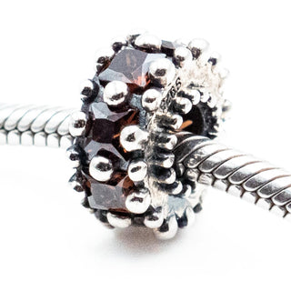 Hessonite Garnet Sterling Silver Charm