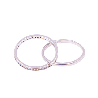 Sterling Silver Intertwined Crossover Clear CZ Double Band Ring Size 7
