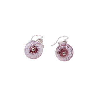 Sterling Silver Pink Murano Glass Dangle Earrings 2 Inch Spiral Drop Earrings