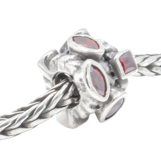 Sterling Silver Red CZ Charm Bead Cubic Zirconia