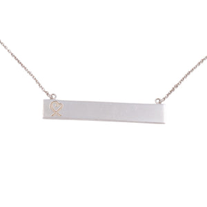 Tiffany & Co Paloma Picasso Loving Heart Sterling Silver Bar Necklace 18 Inch