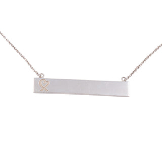 Tiffany & Co Paloma Picasso Loving Heart Sterling Silver Bar Necklace 18 Inch