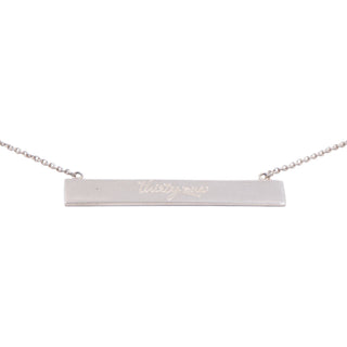 Tiffany & Co Paloma Picasso Loving Heart Sterling Silver Bar Necklace 18 Inch