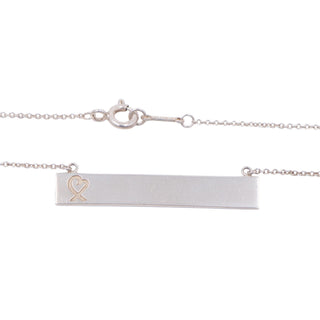 Tiffany & Co Paloma Picasso Loving Heart Sterling Silver Bar Necklace 18 Inch