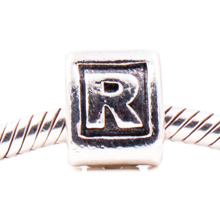Pandora Retired Letter R Sterling Silver Alphabet Initial Charm Bead