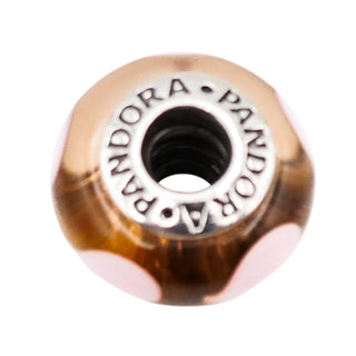 Pandora Rose with Pink Hearts Sterling Silver Murano Glass Charm Bead